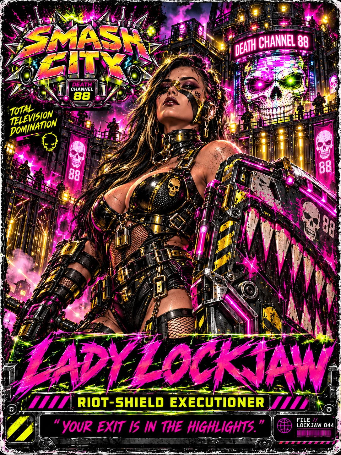 Lady Lockjaw official Smash City character plate