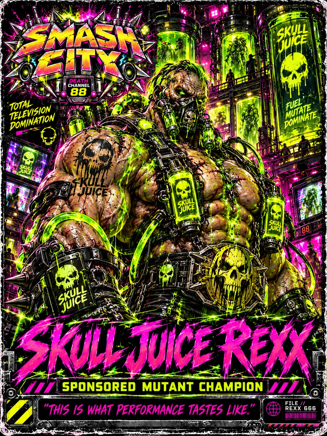 Skull Juice Rexx official Smash City character plate